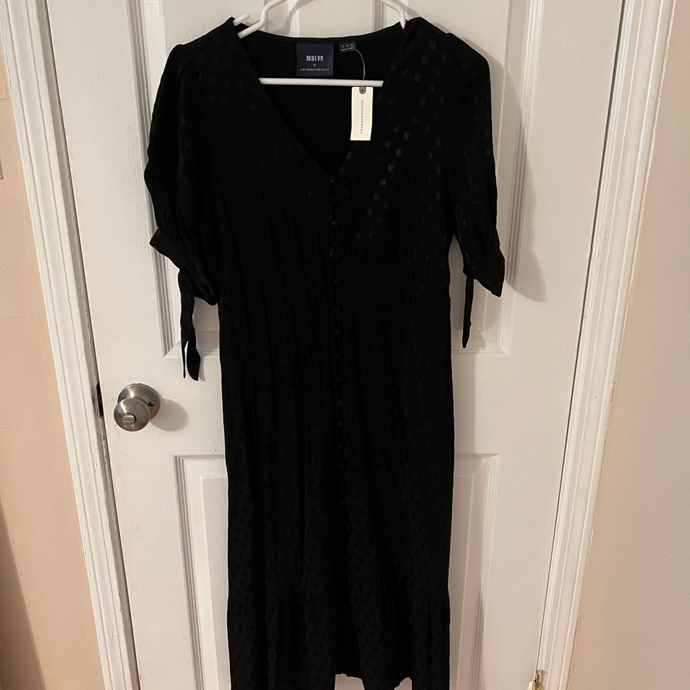 Maeve by Anthropologie black midi dress